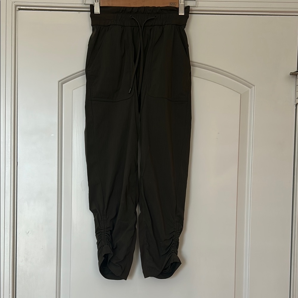 lululemon cropped Dark Olive Joggers